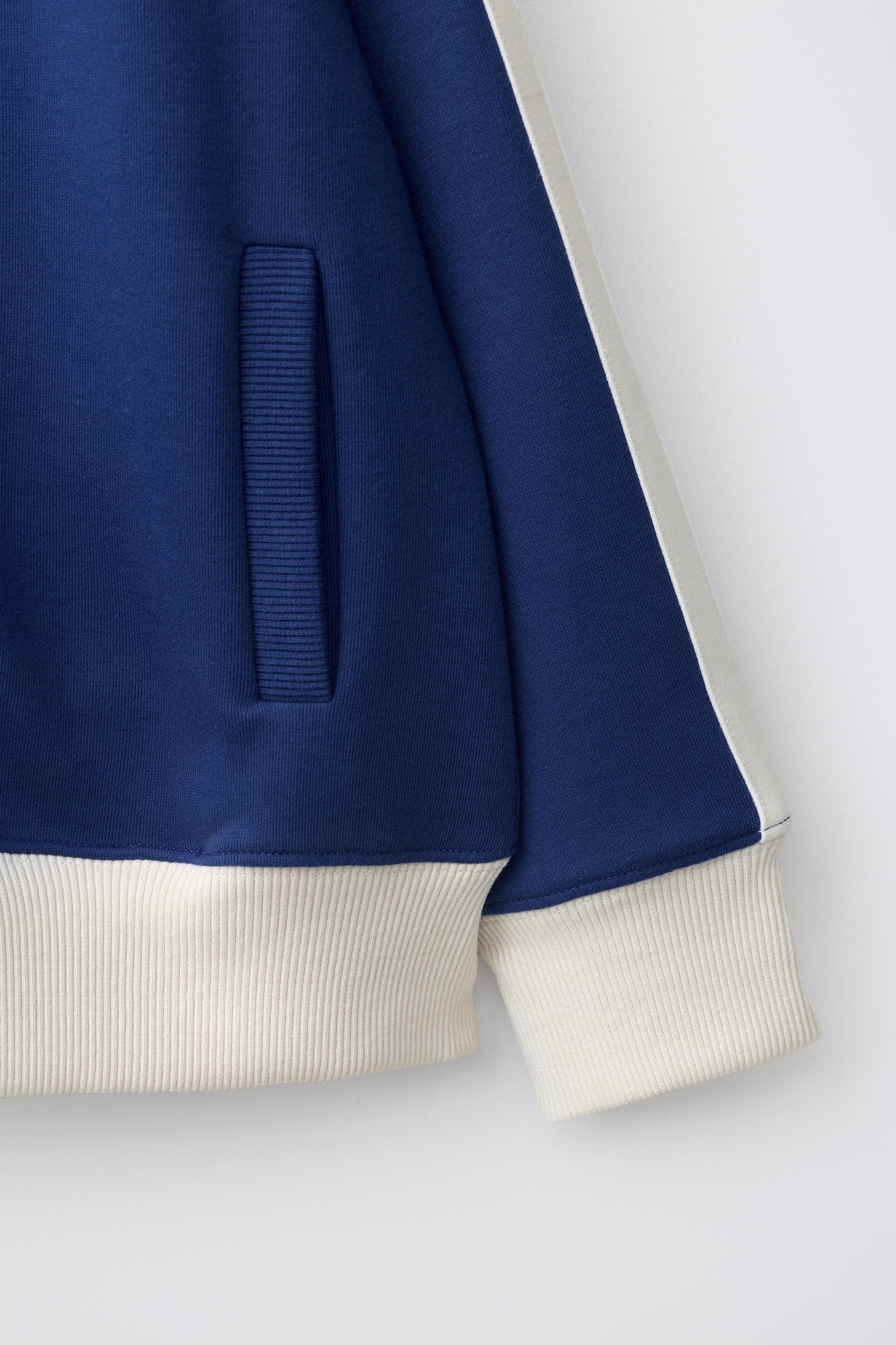 CONTRAST ZIP SWEATSHIRT